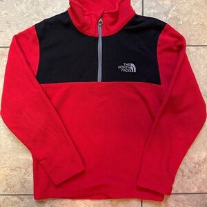 The North Face Red and Black Half-Zip Fleece 7/8